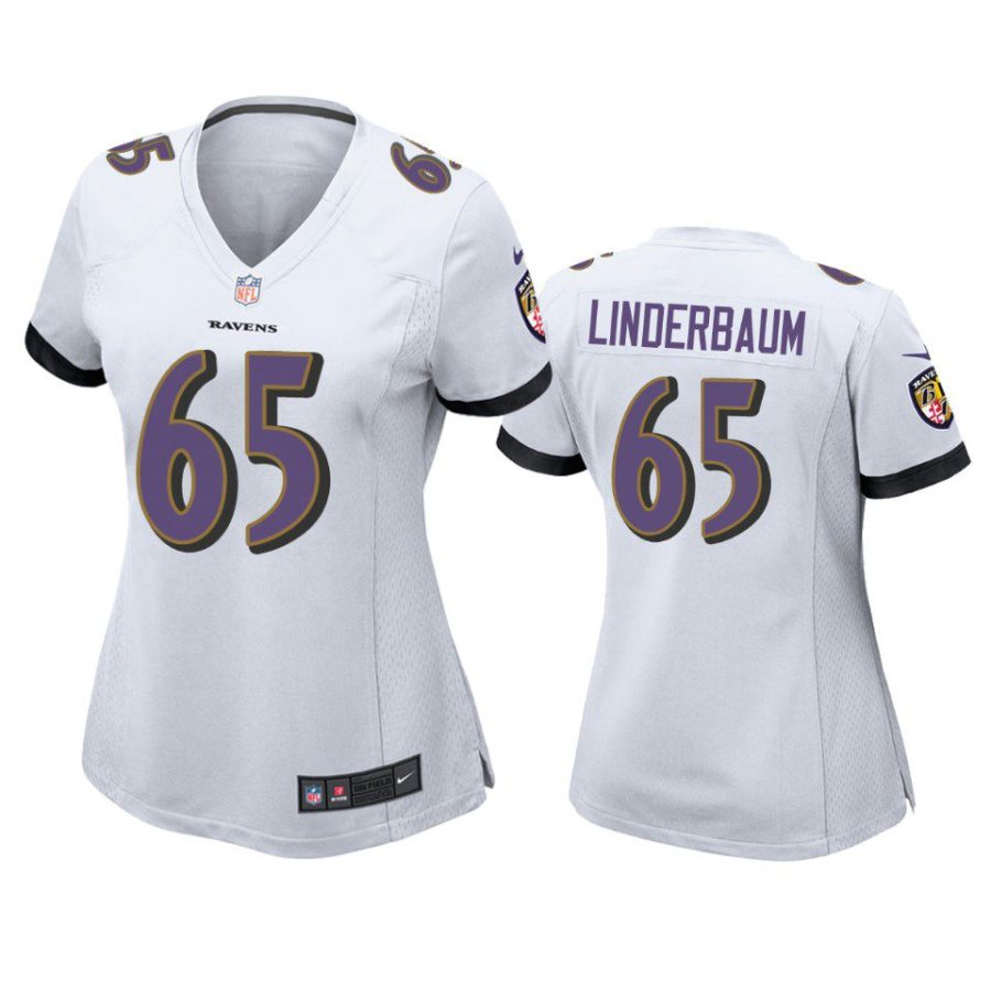 women tyler linderbaum ravens game white jersey