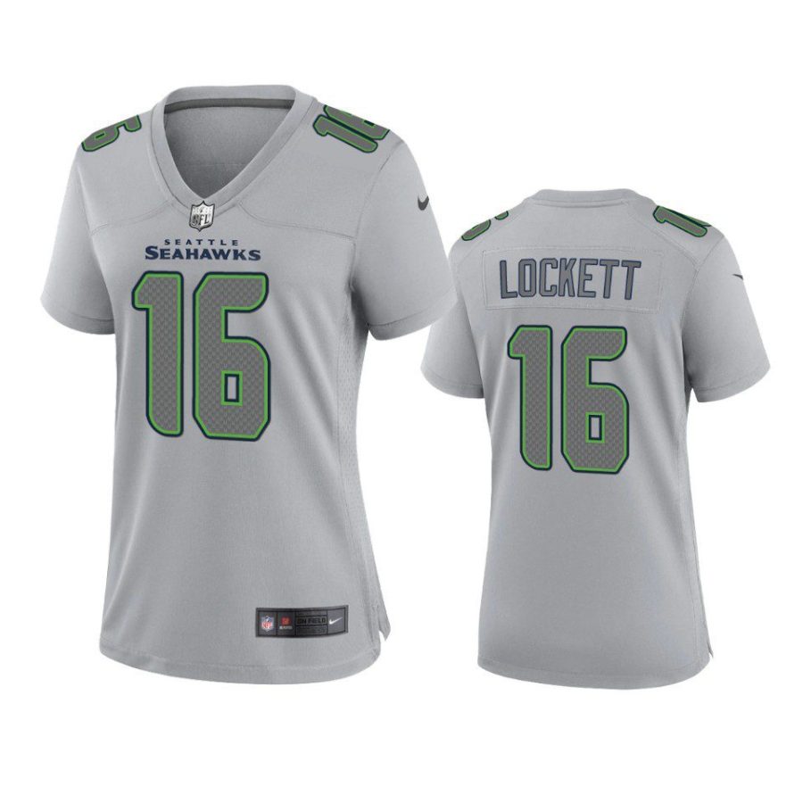 women tyler lockett seahawks gray atmosphere fashion game jersey