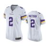 women vikings alexander mattison game white jersey