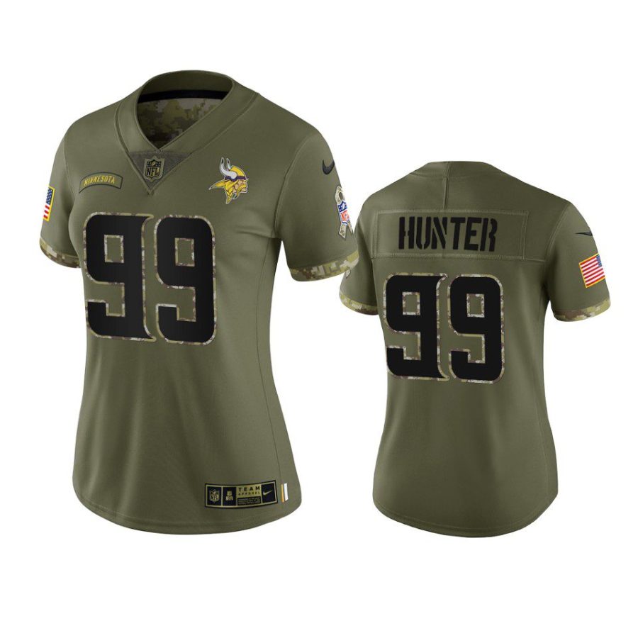 women vikings danielle hunter olive limited 2022 salute to service jersey