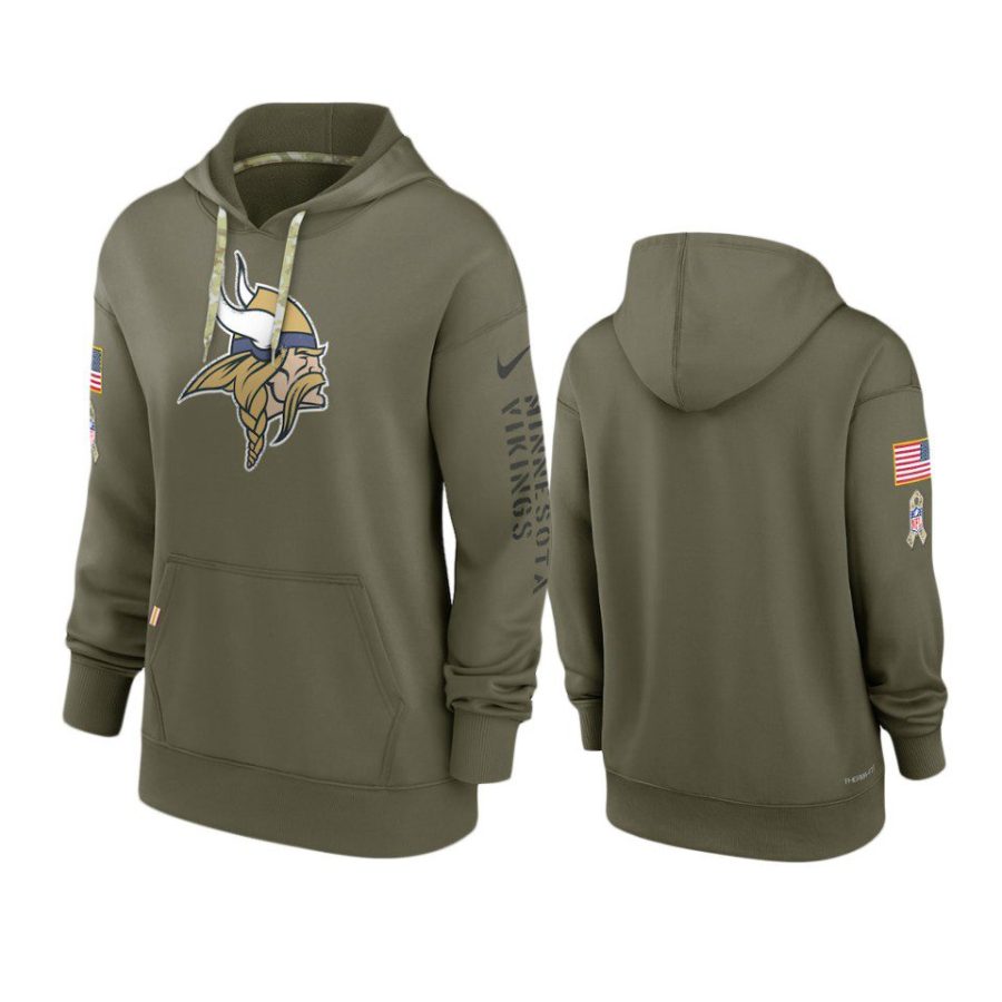 women vikings olive 2022 salute to service hoodie