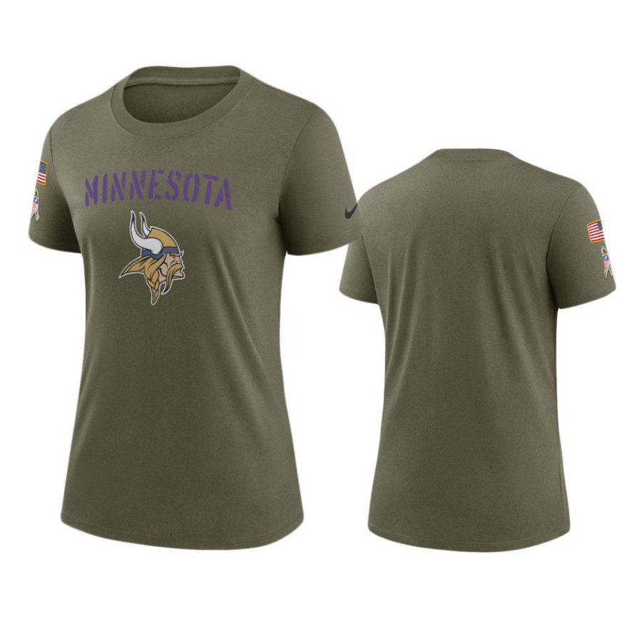 women vikings olive 2022 salute to service legend t shirt