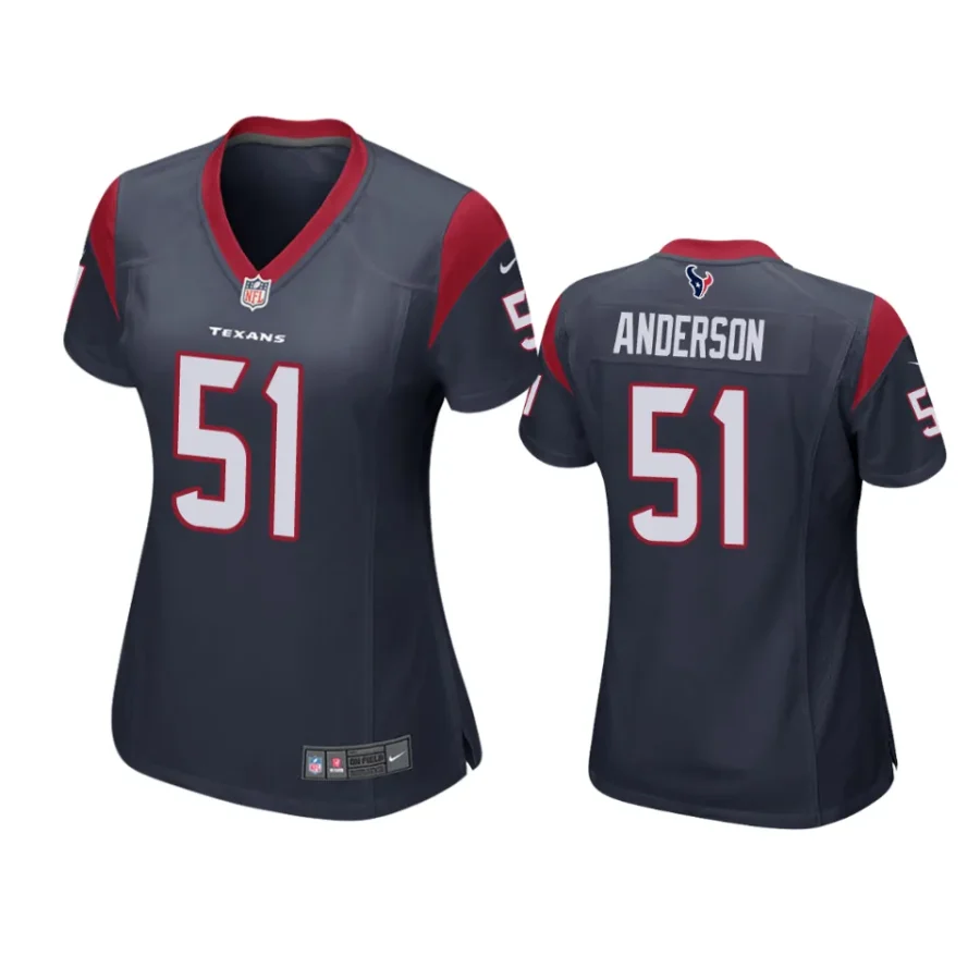 women will anderson texans navy game jersey