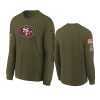 youth 49ers olive team logo long sleeve 2022 salute to service jersey