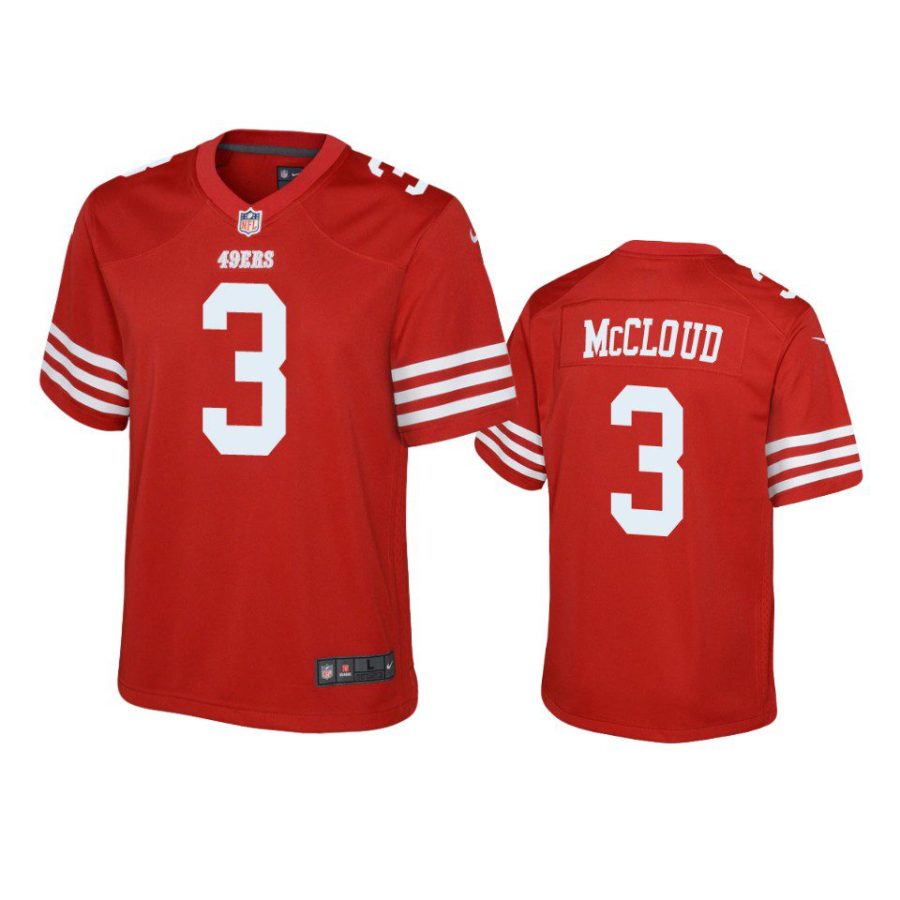 youth 49ers ray ray mccloud game scarlet jersey