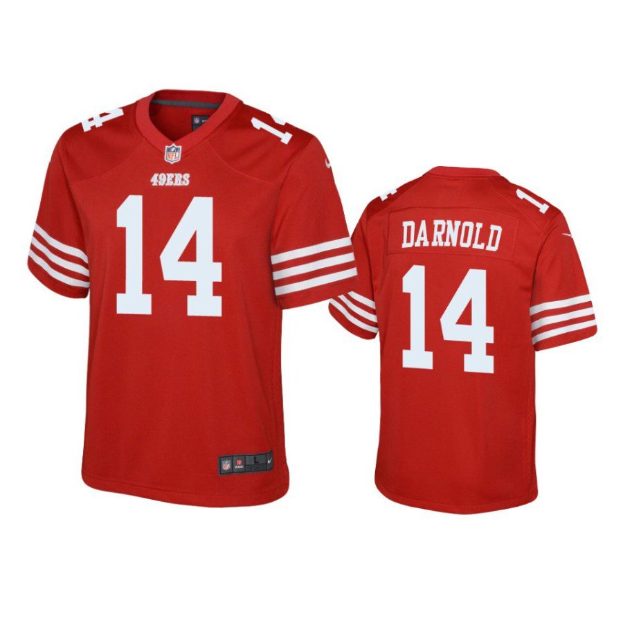 youth 49ers sam darnold game scarlet jersey