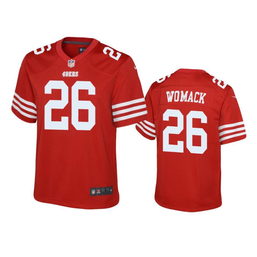 youth 49ers samuel womack game scarlet jersey