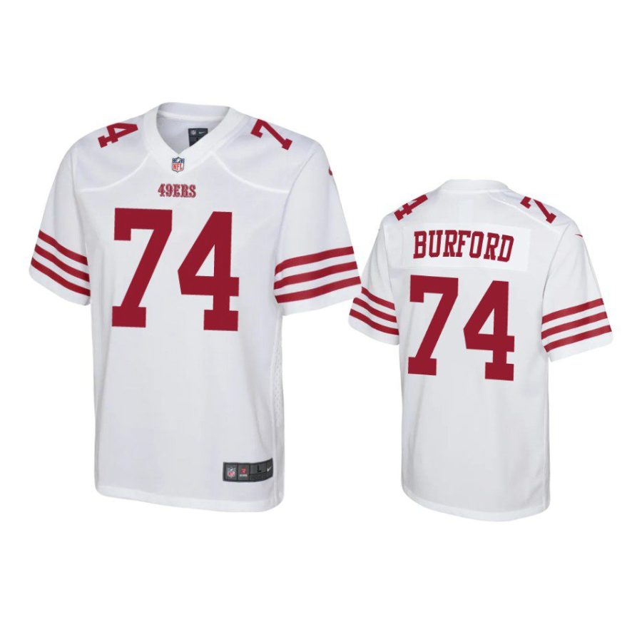 youth 49ers spencer burford game white jersey