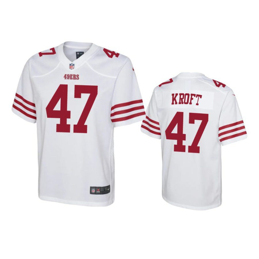 youth 49ers tyler kroft game white jersey
