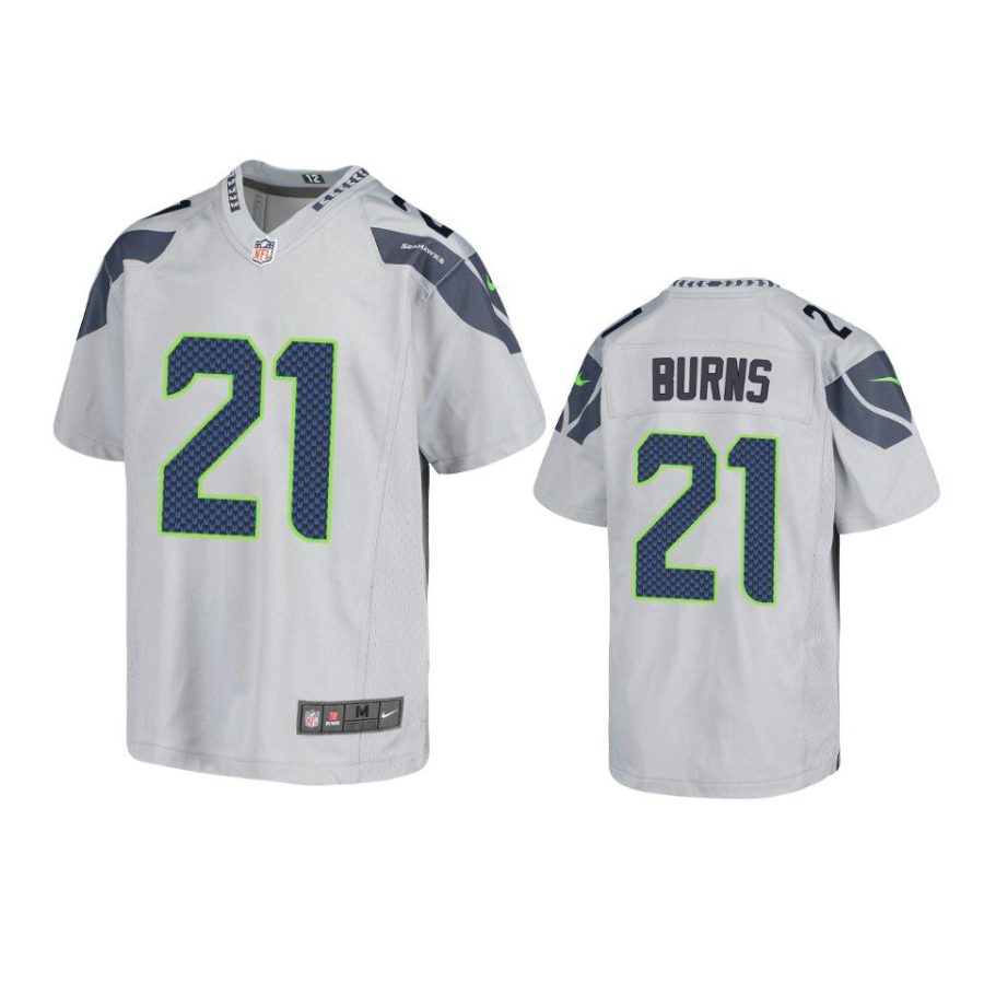 youth artie burns seahawks gray game jersey
