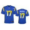 youth baker mayfield rams royal game jersey