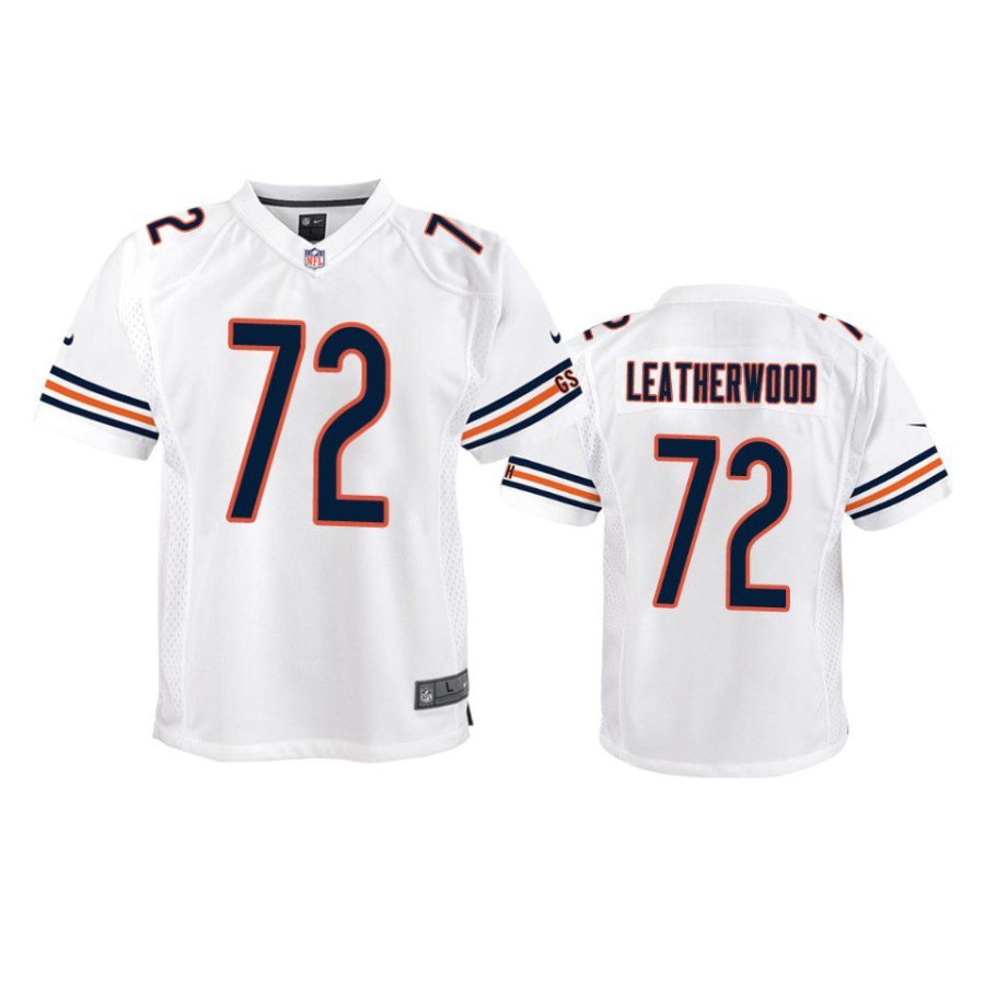 youth bears alex leatherwood game white jersey