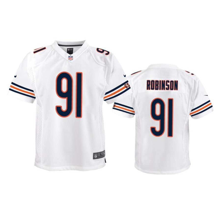 youth bears dominique robinson game white jersey