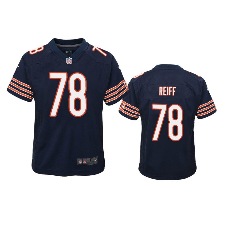 youth bears riley reiff game navy jersey