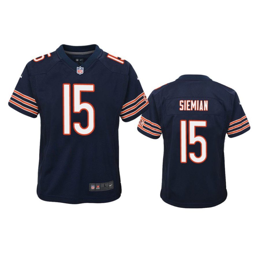 youth bears trevor siemian game navy jersey