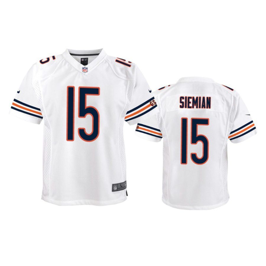 youth bears trevor siemian game white jersey