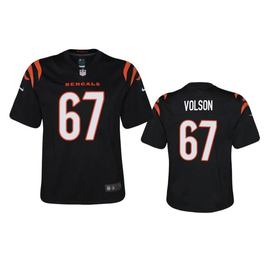 youth bengals cordell volson game black jersey