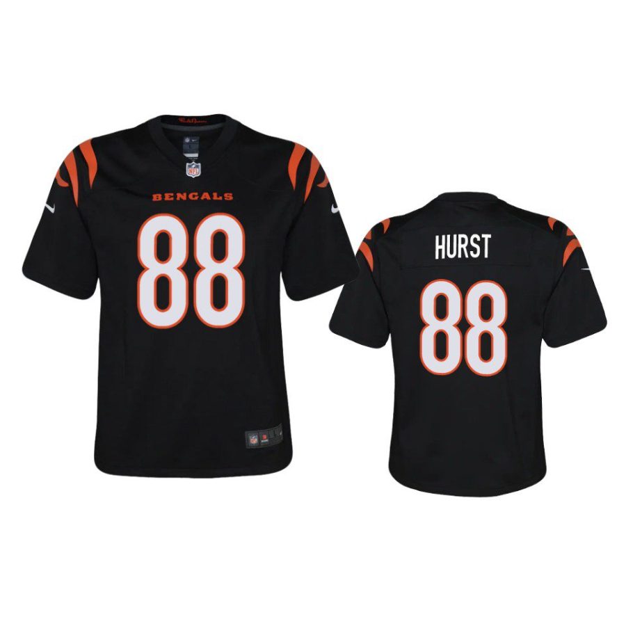 youth bengals hayden hurst game black jersey