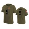 youth bengals joe burrow olive name number 2022 salute to service jersey