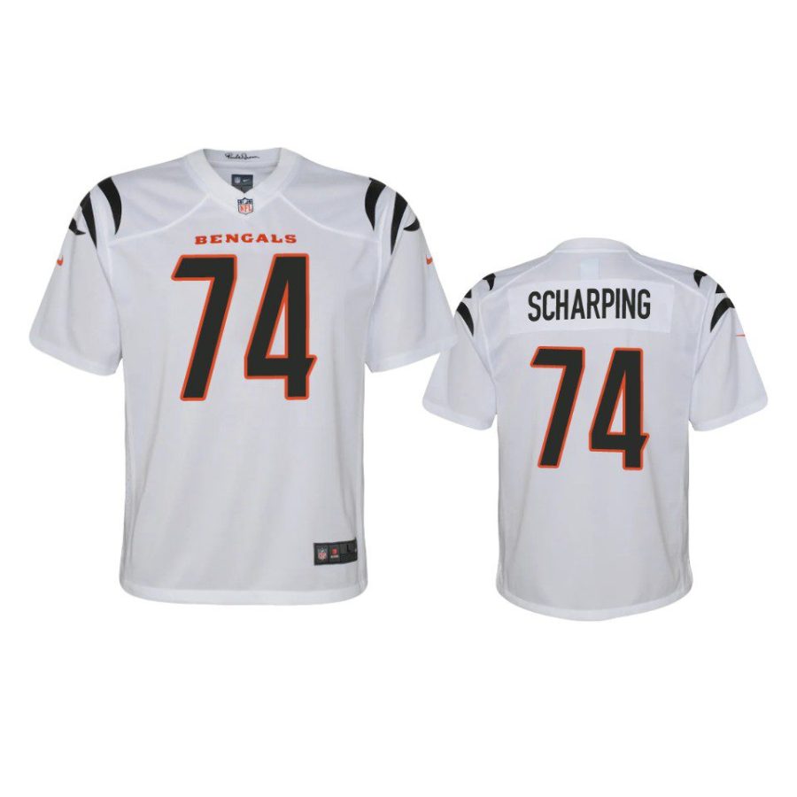 youth bengals max scharping game white jersey