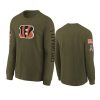 youth bengals olive team logo long sleeve 2022 salute to service jersey