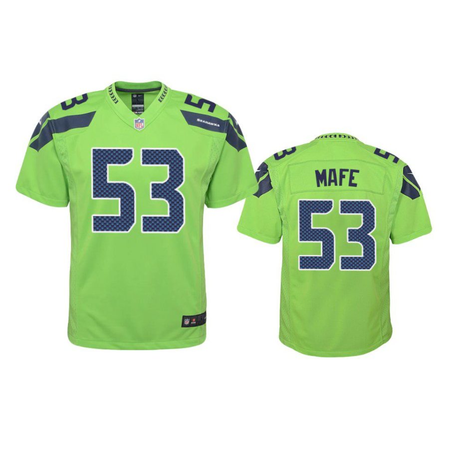 youth boye mafe seahawks green game jersey