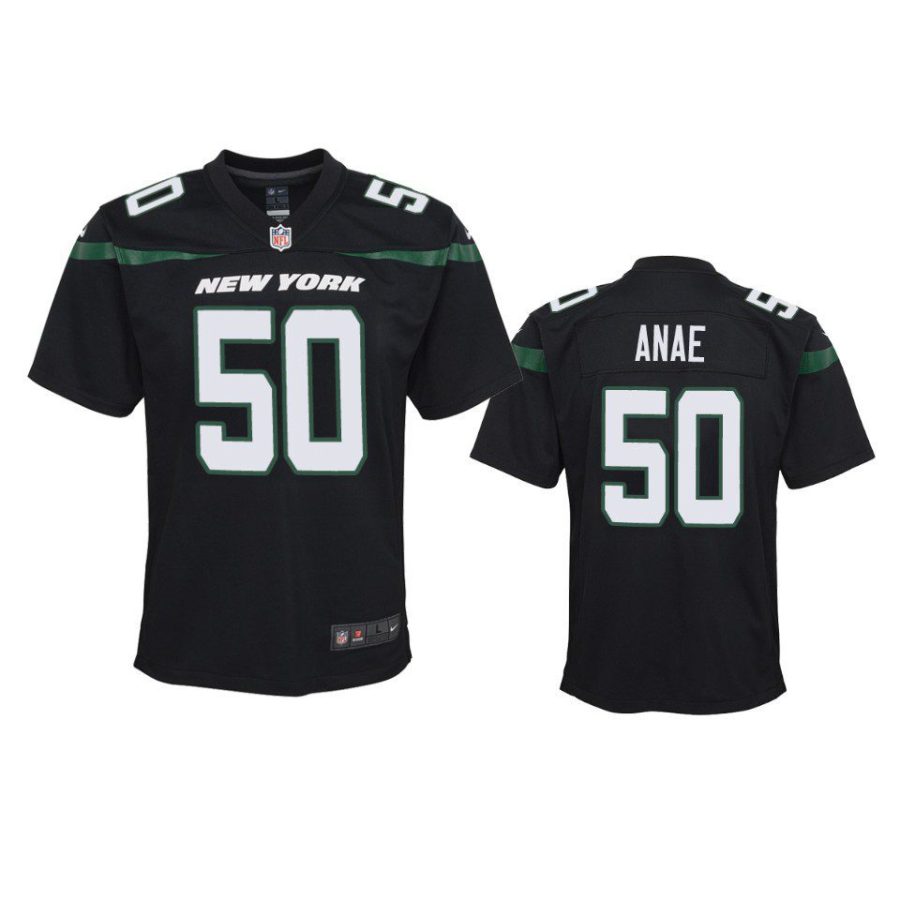 youth bradlee anae jets black game jersey