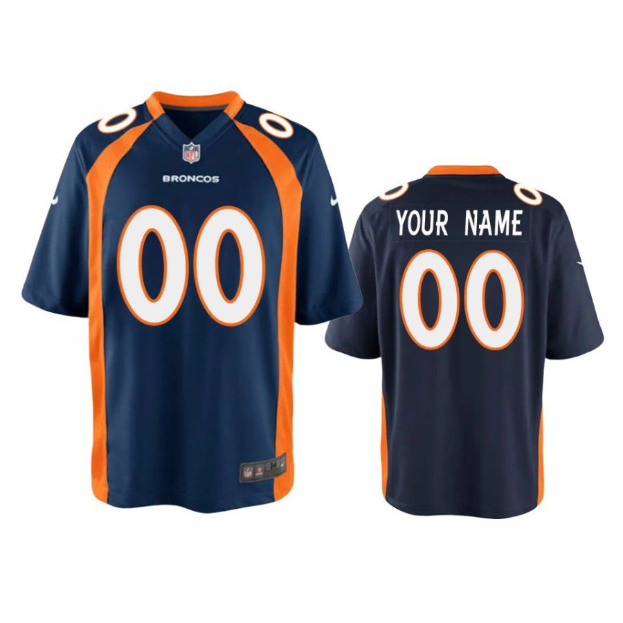 youth broncos custom game navy jersey