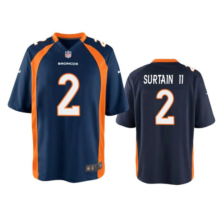 youth broncos patrick surtain ii game navy jersey