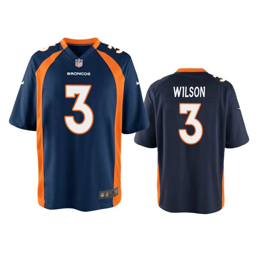 youth broncos russell wilson game navy jersey