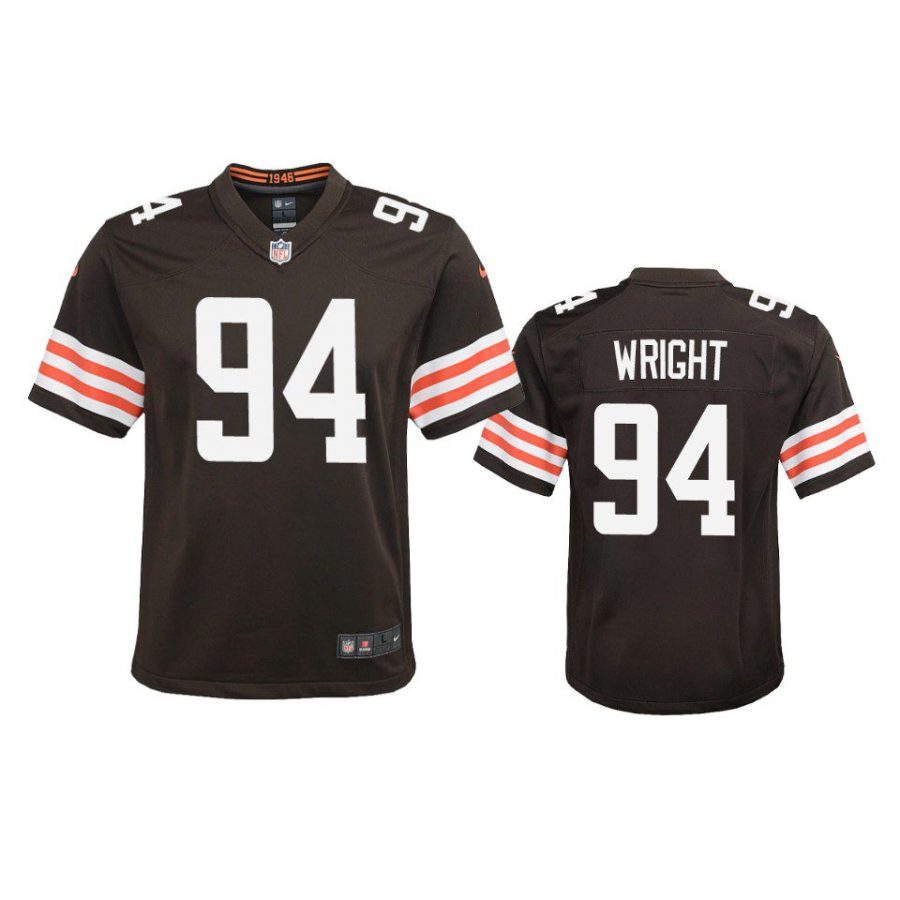 youth browns alex wright game brown jersey