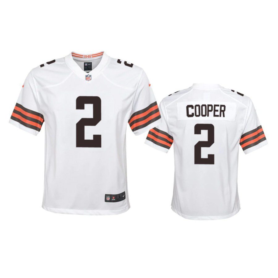 youth browns amari cooper game white jersey