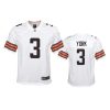 youth browns cade york game white jersey