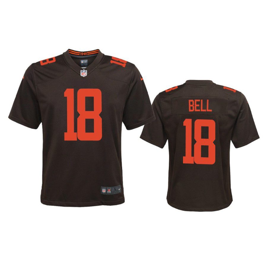 youth browns david bell alternate game brown jersey