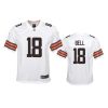 youth browns david bell game white jersey