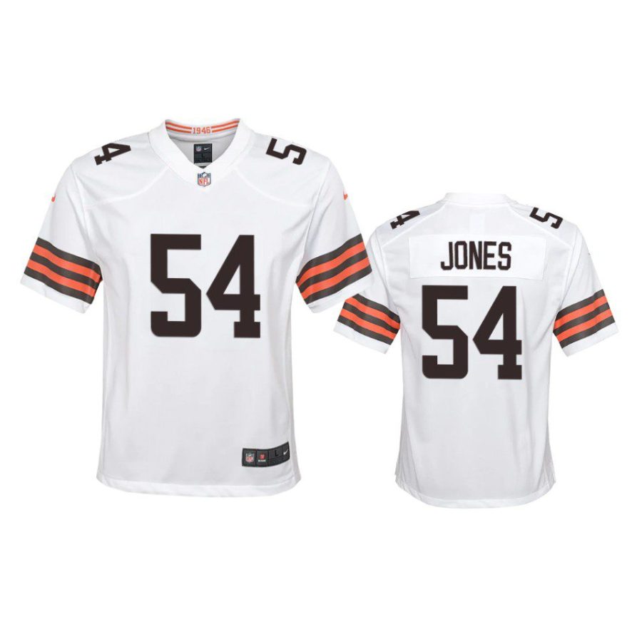 youth browns deion jones game white jersey