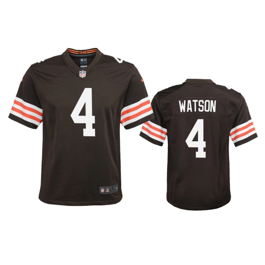 youth browns deshaun watson game brown jersey