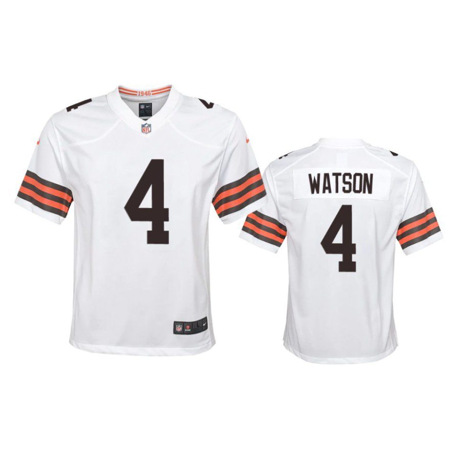 youth browns deshaun watson game white jersey