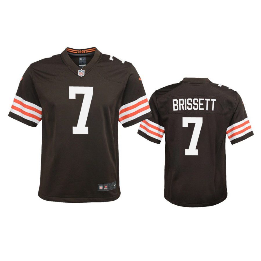 youth browns jacoby brissett game brown jersey