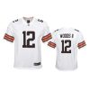 youth browns michael woods ii game white jersey
