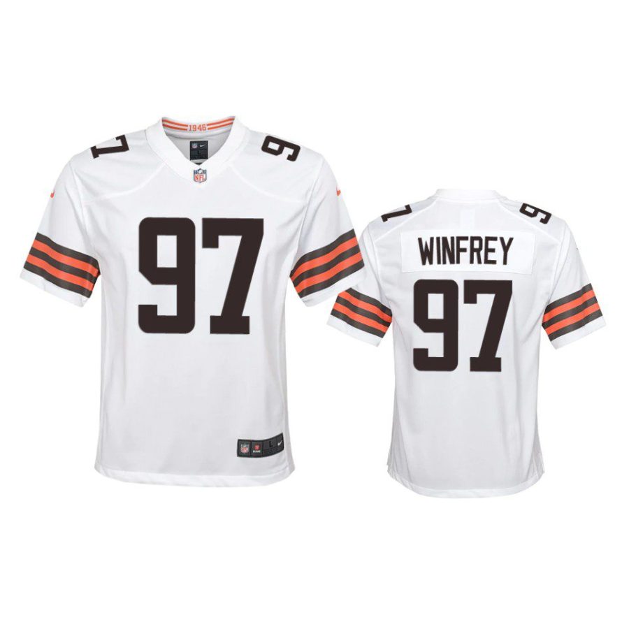 youth browns perrion winfrey game white jersey