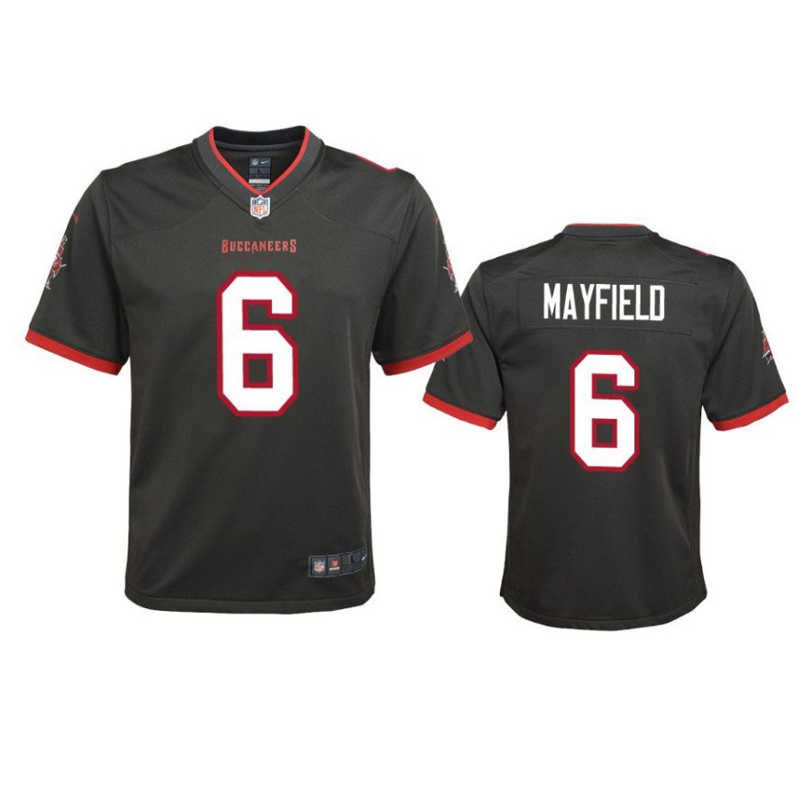youth buccaneers baker mayfield alternate game pewter jersey