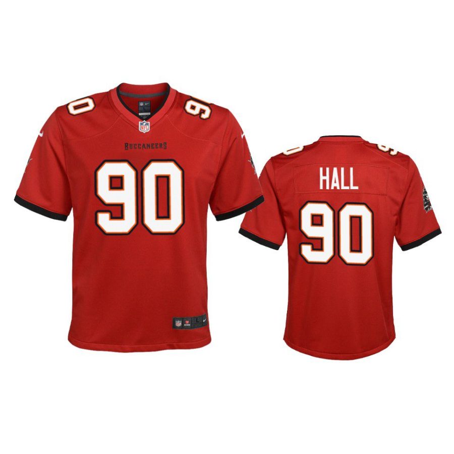 youth buccaneers logan hall game red jersey