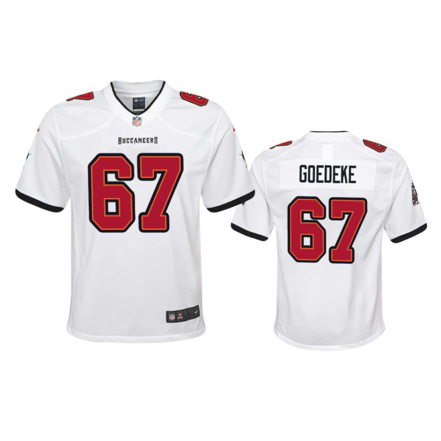 youth buccaneers luke goedeke game white jersey