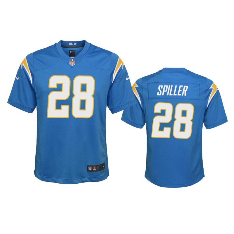 youth chargers isaiah spiller game powder blue jersey