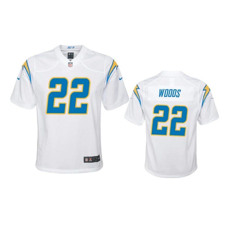 youth chargers jt woods game white jersey