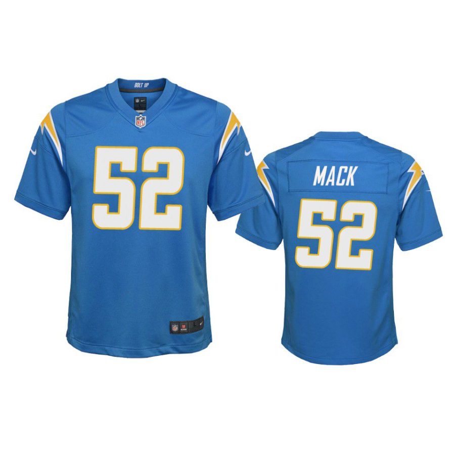 youth chargers khalil mack game powder blue jersey