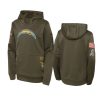 youth chargers olive 2022 salute to service hoodie