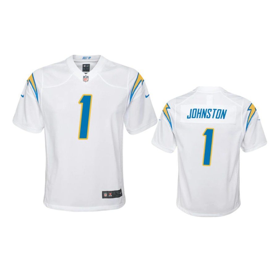 youth chargers quentin johnston game white jersey