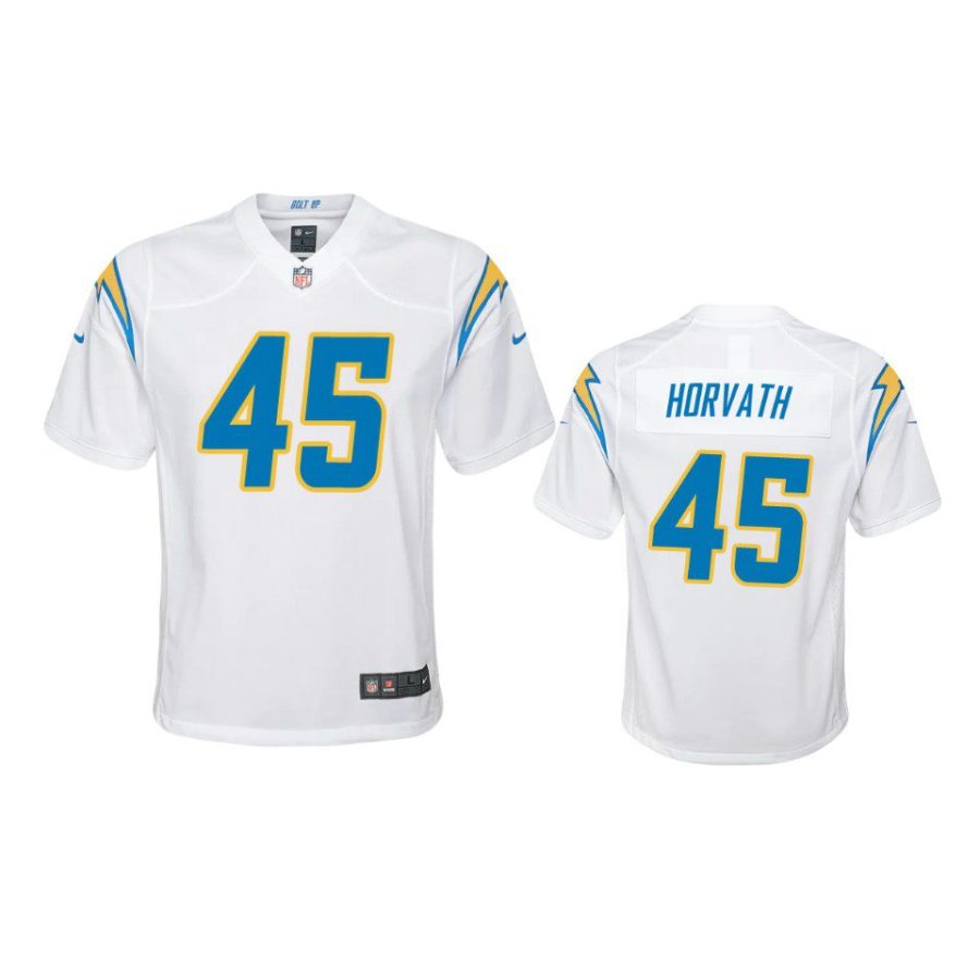 youth chargers zander horvath game white jersey